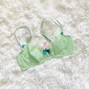 A630-B • Light Green Lace Unlined Underwire Bra